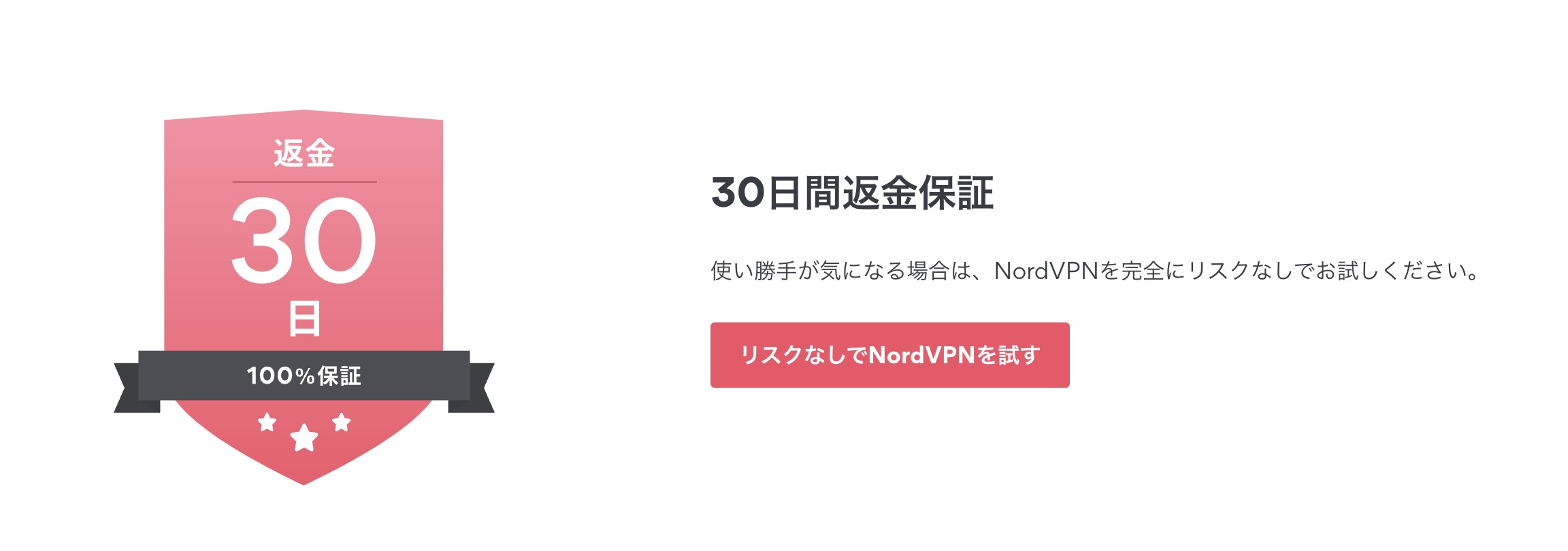 NordVPN 30日間の返金保証