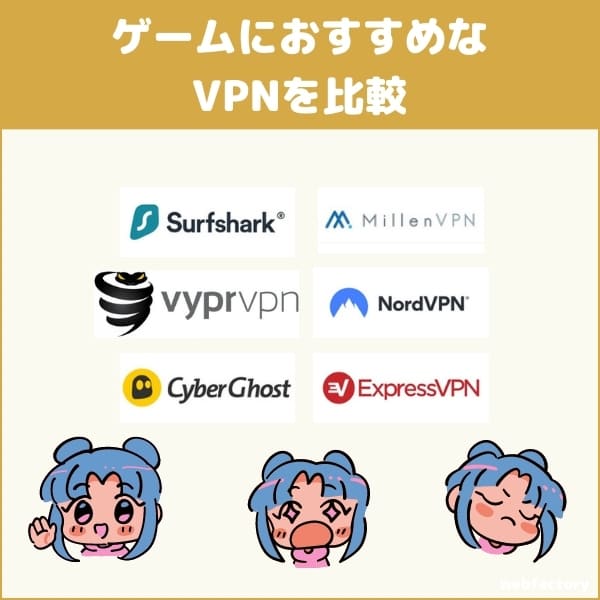 ゲームにおすすめなVPN6選を比較